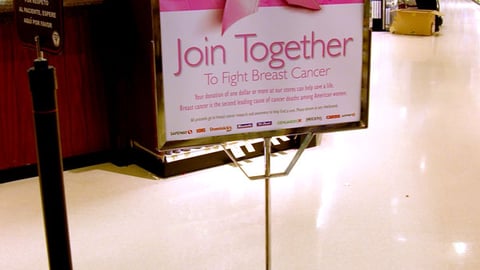 Safeway Breast Cancer Stanchion Sign