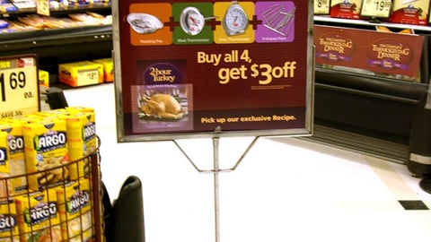 Safeway 'Complete Thanksgiving Dinner' Stanchion Sign