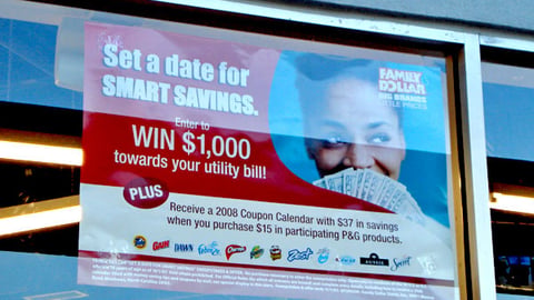 Family Dollar/P&G 'Smart Savings' Window Poster
