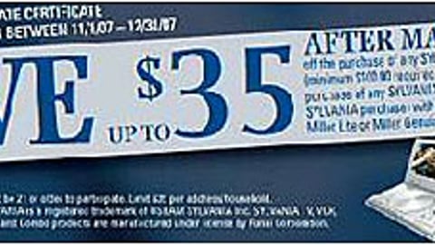 Kroger Miller Lite/Sylvania Rebate Feature