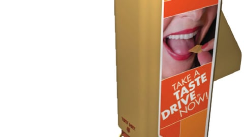 "Peel 'n Taste" Strip Dispenser Display