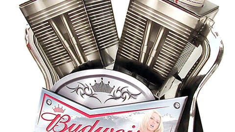 Bud Motorcycle Piston Display Topper