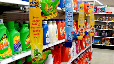 P&G 2X Concentrated Shelf Signs