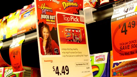 Danimals Hannah Montana Shelf Tag