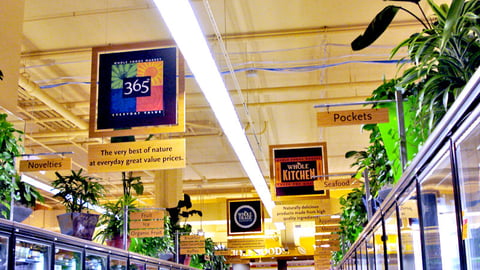 Whole Foods Private Label Ceiling Signs