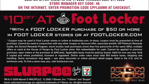7-Eleven Slurpee, Foot Locker Coupon