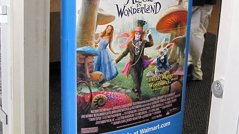 'Alice in Wonderland' Walmart Security Pedestal Ad