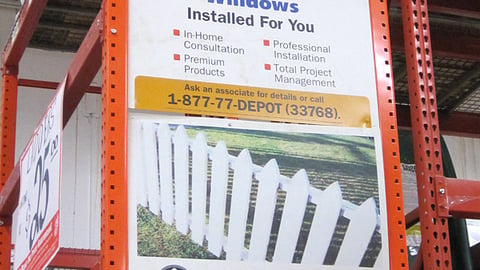 Home Depot Roofing/Fencing 'Installed For You' Signs