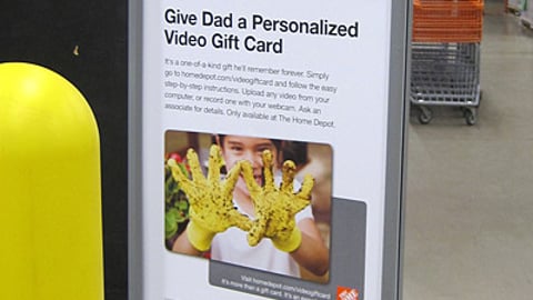 Home Depot Father's Day Gift Card Stanchion Sign