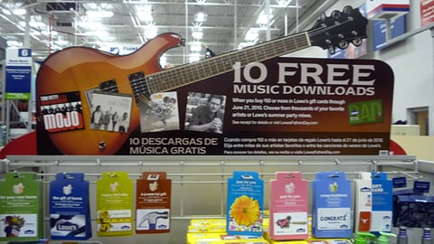 Lowe's 'Free Music Downloads' Header