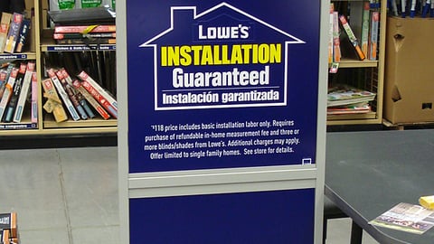 Lowe's Blinds/Shades Installation Stanchion