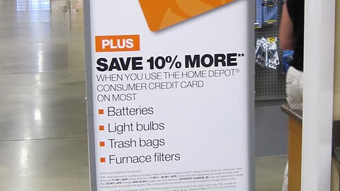 Home Depot Credit Card Incentive Stanchion Sign