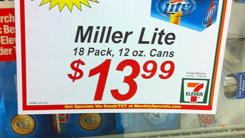 7-Eleven Miller Lite Cooler Sign