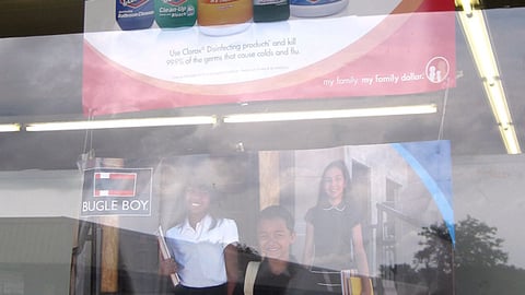 Family Dollar Bugle Boy/Clorox Window Posters