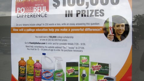 Family Dollar 'Powerful Difference' Window Poster