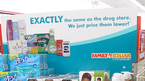 Family Dollar P&G 'Exactly The Same' Endcap Header