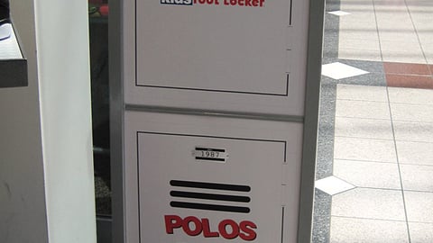 Kids Foot Locker 'What's In Your Locker?' Stanchion Sign