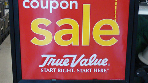 True Value 'Coupon Sale' Rack Sign