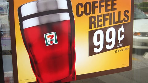 7-Eleven 'Coffee Refills' Window Poster