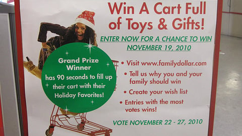 Family Dollar 'Holiday Dream Dash' Stanchion Sign