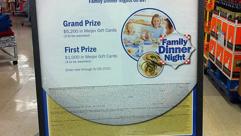 Meijer 'Family Dinner Night' Entry Stand