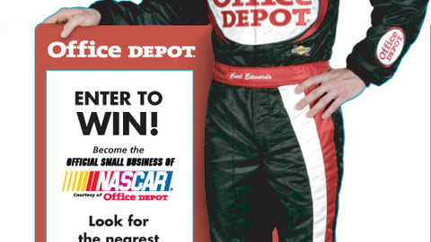 Office Depot NASCAR Sweepstakes Standee