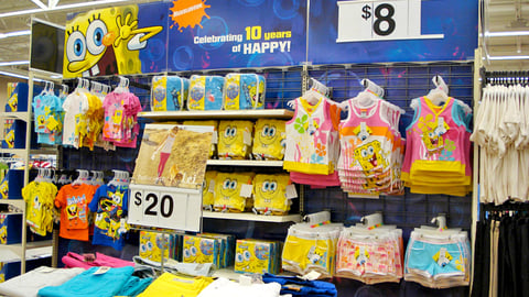 Walmart 'SpongeBob' Apparel Gondola