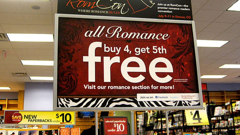 Borders 'All Romance' Table Sign