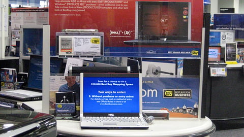 Best Buy Dell, Microsoft (Product) Red Endcap
