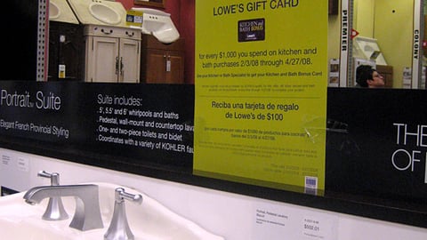 Lowe's Kitchen and Bath Bonus Sign
