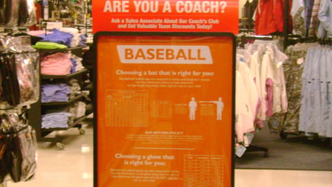 Sports Authority Baseball Information Stanchion