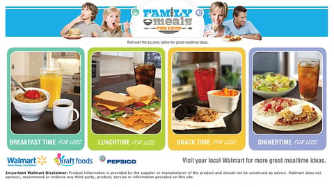 Walmart 'Family Meals for Less' Microsite