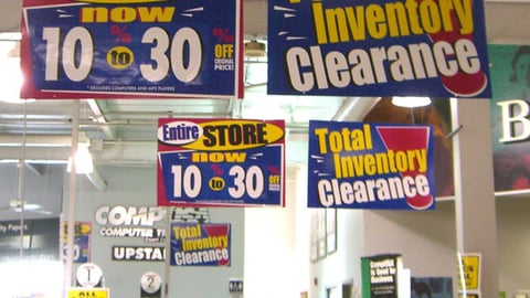 CompUSA Clearance Signage