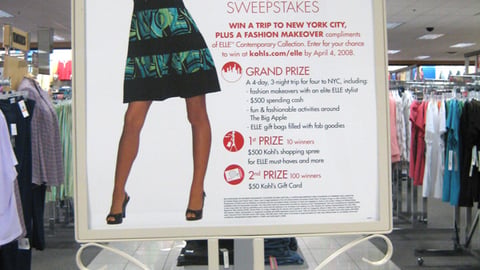 Kohl's ELLE 'Passion for Fashion' Sweeps Sign