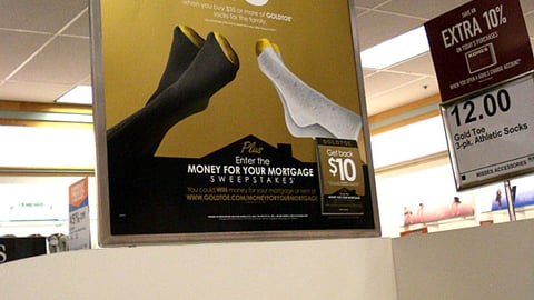 GoldToe Sweepstakes Sign