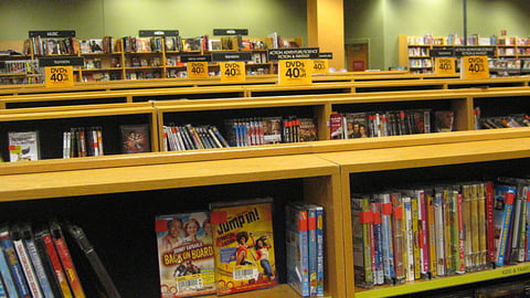 Borders DVD Clearance Shelf Signs