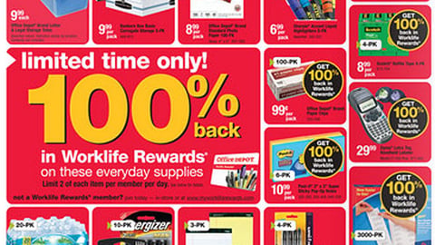 Office Depot '100% Back' Feature