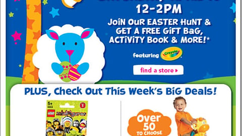Toys "R" Us '3D Easter Adventure' Email