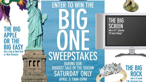 Kohl's 'The Big One Sweeps' Feature