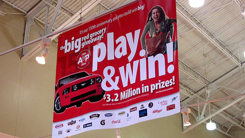 A&P 'Big Red Grocery Giveaway' Ceiling Banner
