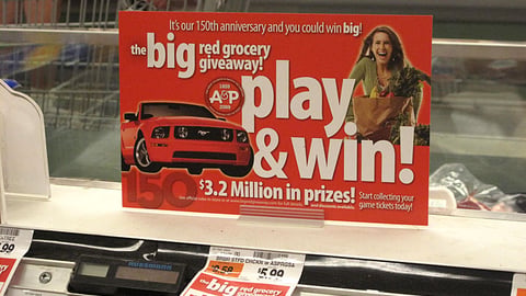 A&P 'Big Red Grocery Giveaway' Shelf Sign