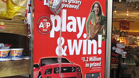 A&P 'Big Red Grocery Giveaway' Stanchion Sign
