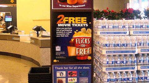 Dominick's 'Flicks for Free' Stanchion Sign
