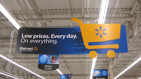 Walmart 'Low Prices' Ceiling Banner