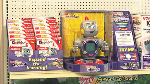 Kasey the Kinderbot Interactive Shelf Display and ROM Tray