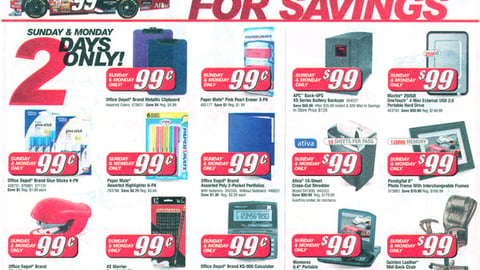 Office Depot 'Race in for Savings' Feature