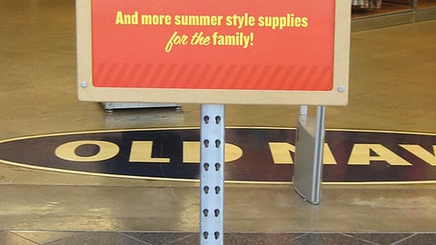 Old Navy 'Boot Camp' Stanchion Sign