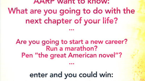 Borders AARP 'Your Next Chapter' Contest Take-One