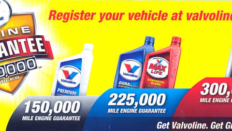 Valvoline Engine Guarantee Take-One