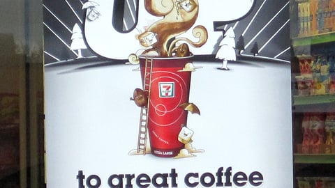 7-Eleven 'Wake Up' Window Poster